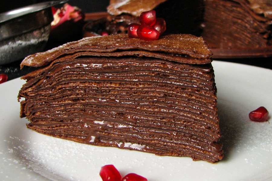 Пошаговый рецепт шоколадного торта из тонких блинов с кремом из "Нутеллы" | silady.